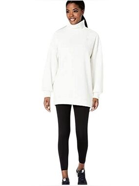 New Balance Cream Textured Pullover Mock Neck Relaxed Athleisure Sweatshirt XS